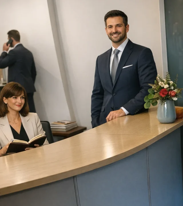 recepcionista elegan